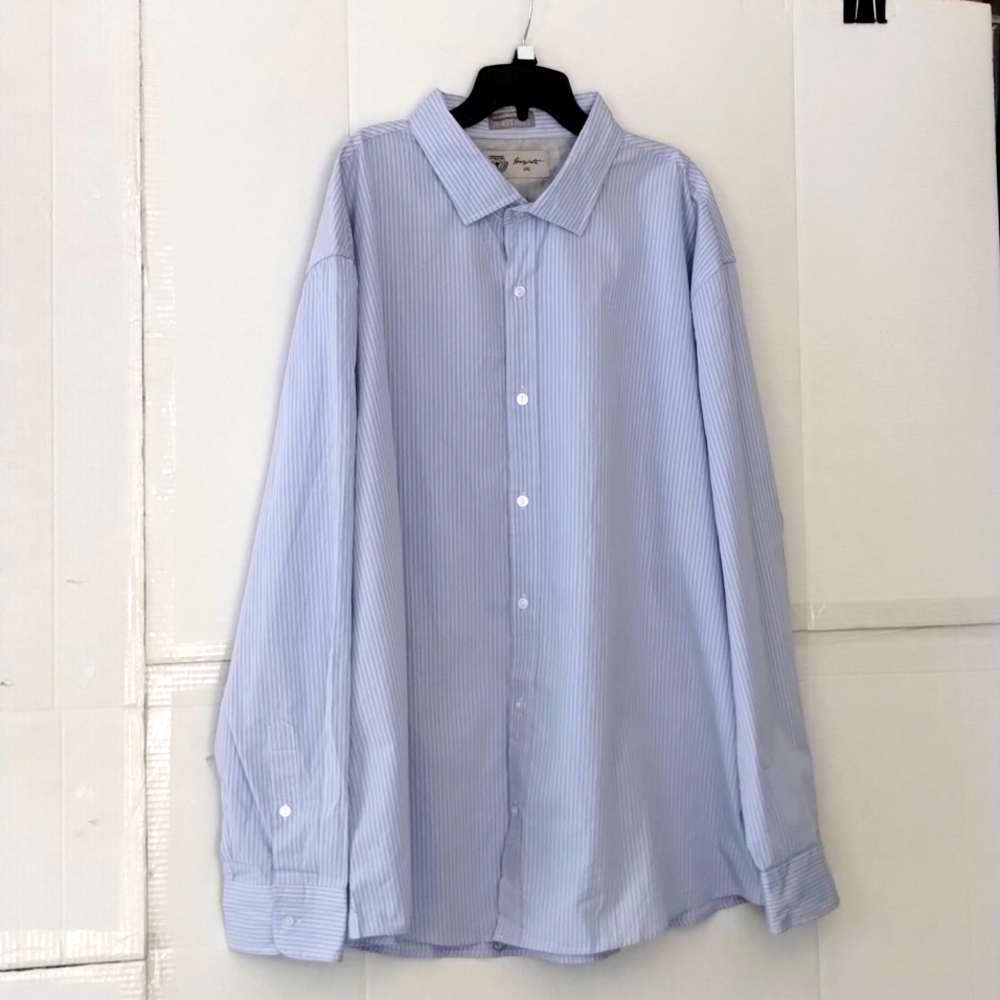 Hayati JACHS NEW YORK blue striped 3XL fine dress shirt men's. Formal career